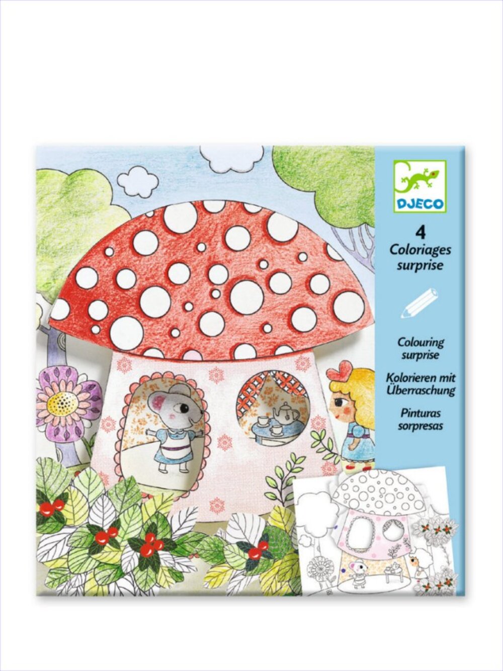 Djeco Thumbelina Coloring Papaer Craft (MULTILINGUAL)   New Sealed Add-on Item